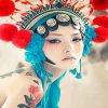 Asian Lady With Headdress paint by numbers
