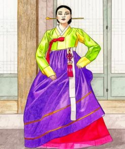 Asian Woman With Hanbok paint by numbers