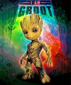 Baby Groot Poster paint by numbers