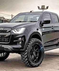 Aesthetic Black Isuzu Car paint by numbers