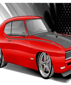 Black Red GTO Car paint by numbers