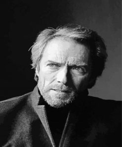 Black And White Clint Eastwood paint by numbers