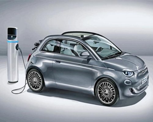 Grey Fiat 500 paint by numbers