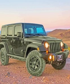 Black Jeep Wrangler Sahara paint by numbers