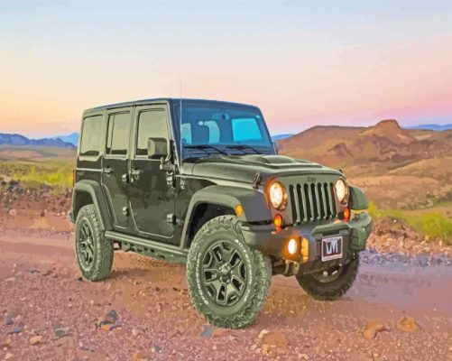 Black Jeep Wrangler Sahara paint by numbers