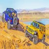 Yellow And Blue Jeeps paint by numbers