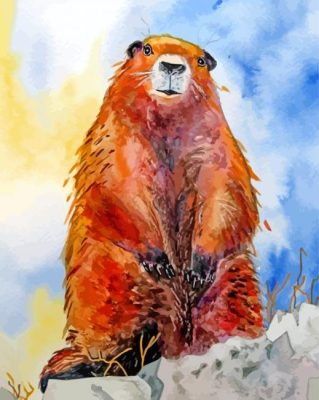 Brown Groundhog paint by numbers