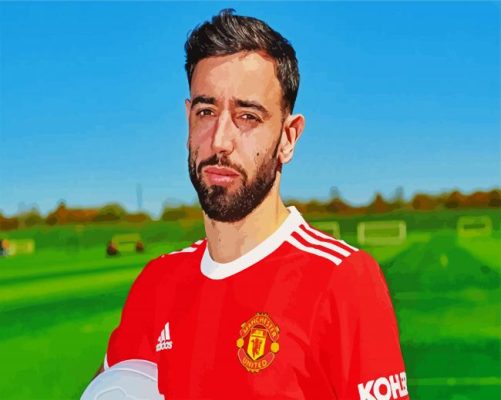 Manchester United Bruno Fernandes paint by numbers