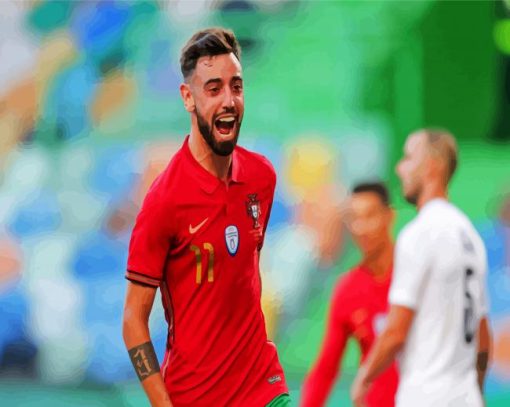 Professional Player Bruno Fernandes paint by numbers