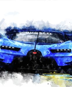 Blue Bugatti Veyron Car paint by numbers