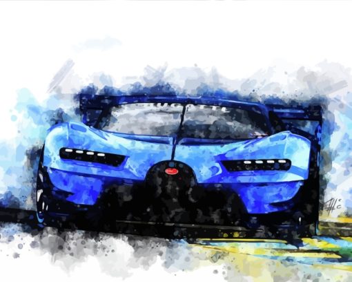 Blue Bugatti Veyron Car paint by numbers