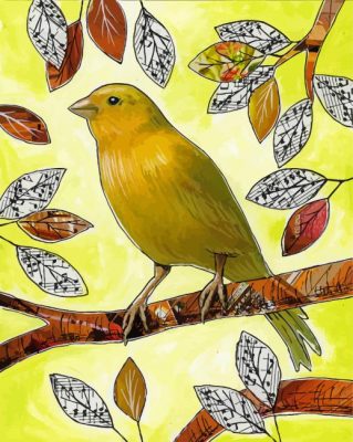 Yellow Canary Bird Art paint by numbers