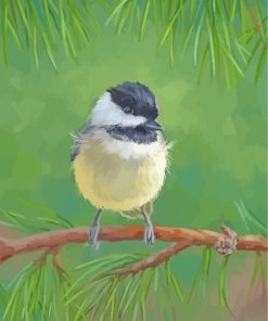 Cap Chickadee On Stick paint by numbers