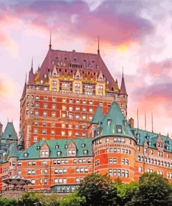 Fairmont Le Chateau Frontenac At Sunset paint by numbers