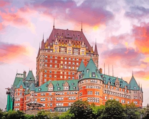 Fairmont Le Chateau Frontenac At Sunset paint by numbers