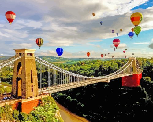 Clifton Suspension Bridge Balloons paint by numbers