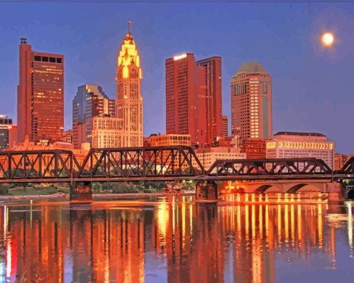 Columbus Ohio Skyline paint by numbers