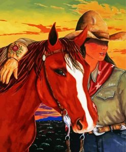 Cowgirl And Horse paint by numbers