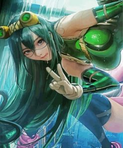 Tsuyu Asui Girl Anime paint by numbers