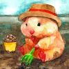 Cute Hamster Art paint by numbers