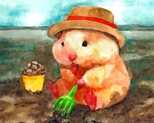 Cute Hamster Art paint by numbers