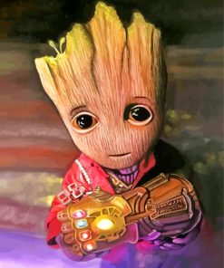 Cute Baby Groot Movie paint by numbers