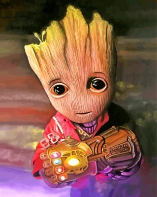 Cute Baby Groot Movie paint by numbers