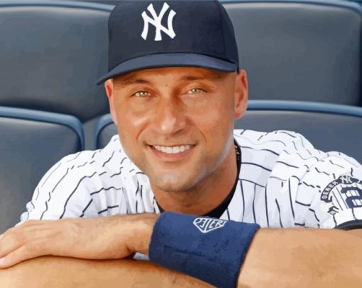 Derek Jeter Player paint by numbers