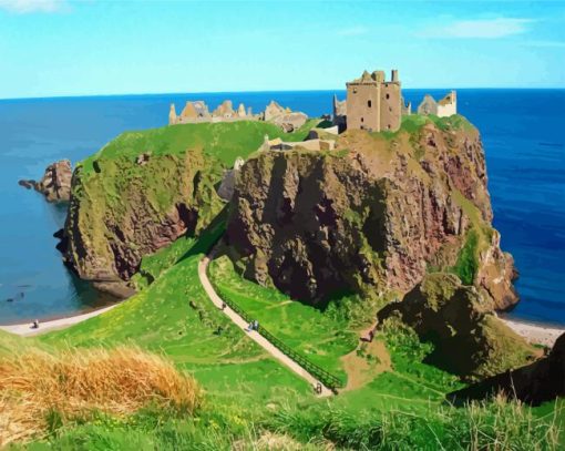 Dunnottar Castle paint by numbers