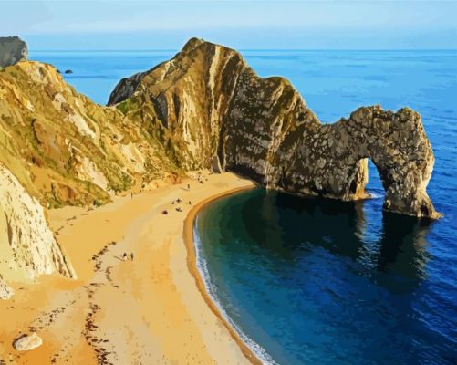 Seascape Durdle Door paint by numbers