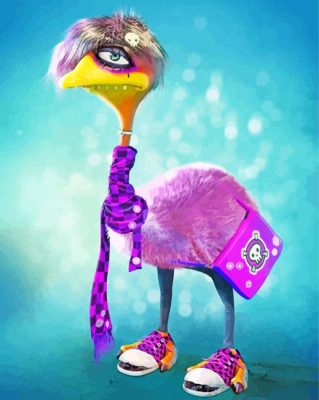 Emo Emu Bird paint by numbres
