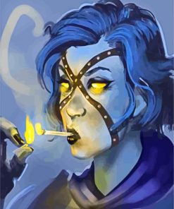 Evil Lady Smoking paint by numbers