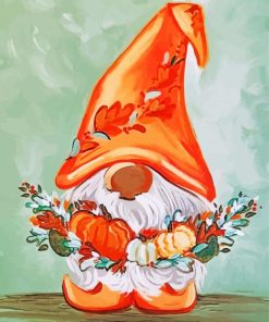 Fall Gnome Art paint by numbers