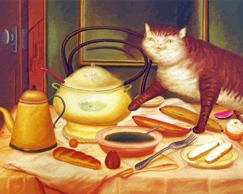 Fernando Botero Still Life With Green Soup paint by numbers