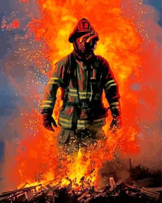 The Hero Firefighter paint by numbers