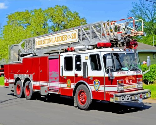 Aerials Firetruck paint by numbers