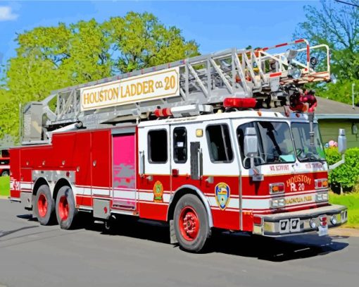 Aerials Firetruck paint by numbers