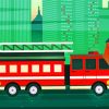 Firetruck Illustration paint by numbers