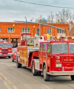 Aerials Firetrucks paint by numbers