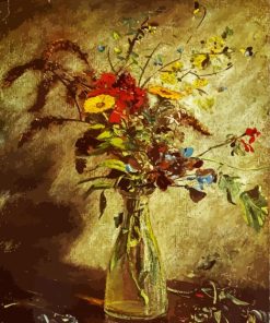 Flowers In A Glass Vase Constable paint by numbers