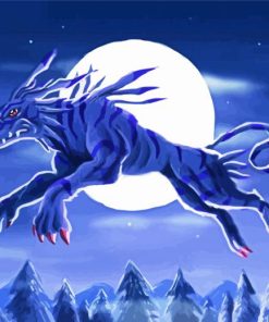 Moonlight Garurumon paint by numbers