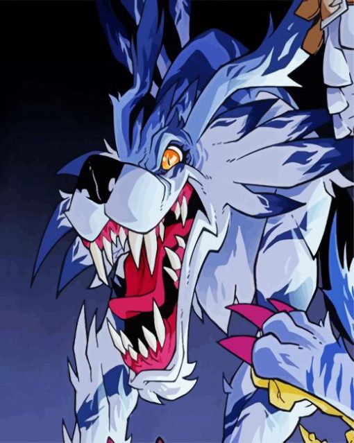 Garurumon Anime paint by numbers