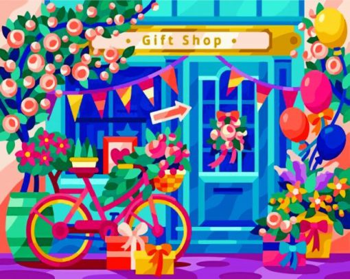 Gifts Shop Illustration paint by numbers