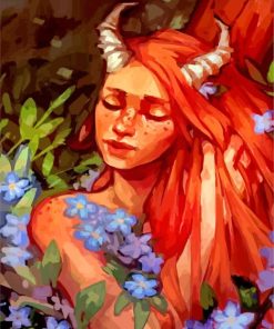 Ginger Devil Girl paint by numbers