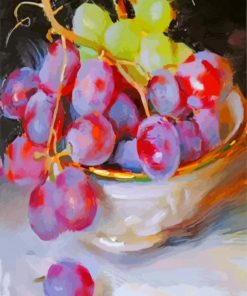 Grapes Fruits In Bowl paint by numbers