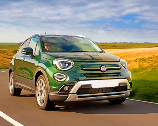 Green Fiat 500X paint by numbers
