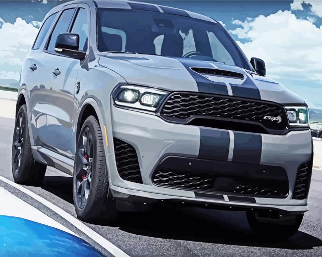 Grey Dodge Durango paint by numbers