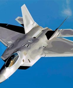 Grey F 22 Airplane paint by numbers