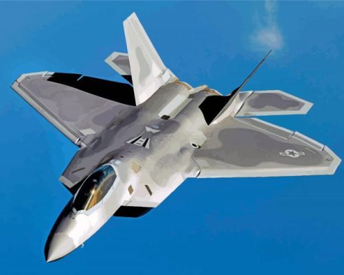 Grey F 22 Airplane paint by numbers
