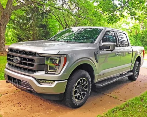 Grey Ford F150 paint by numbers